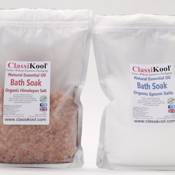 Classikool Organic [Bath Soak Salts]: Himalayan / Epsom Sea with Essential Oils (Free UK Mainland Postage)