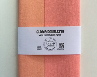 Gloria Doublette Crepe paper, double-sided crepe paper, 3409 Salmon & Light Rose