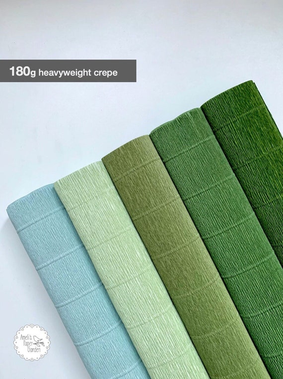Papier Crépon Italien Qualité Supérieure 180 G - Rouleau 50 Cm X 250 Cm - Blanc Vif - Pour Décorations, Fleurs En Papier - 12