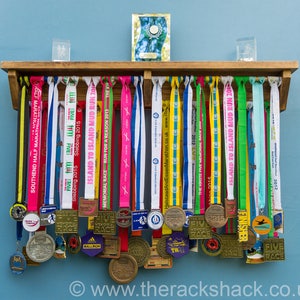 Medal Holder Medal Hanger Shelf Medal Display for Trophies Running Rack Gymnastics Football Soccer Birthday Gift Idea For Runners image 2