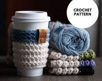 Crocheted Coffee Sleeve Pattern // Reusable Coffee Sleeve Pattern