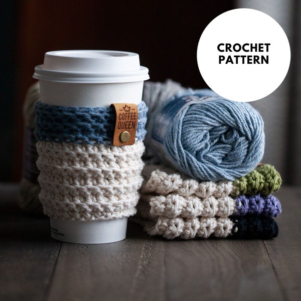 Crocheted Coffee Sleeve Pattern // Wiederverwendbares Kaffee-Sleeve-Muster