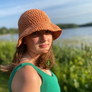 Bucket Hat // Crocheted Bucket Hat // Cotton Summer Hat image 8