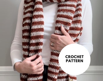 Victory Striped Scarf // Crochet Pattern // Instant Download