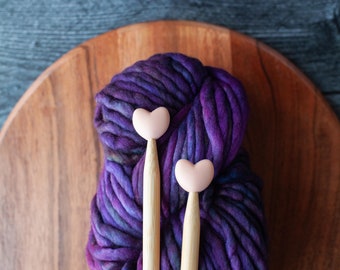 Knitting Needle Toppers // Stitch Stoppers // Dusty Rose Needle Toppers // Knitting Notions // Stitch Keepers