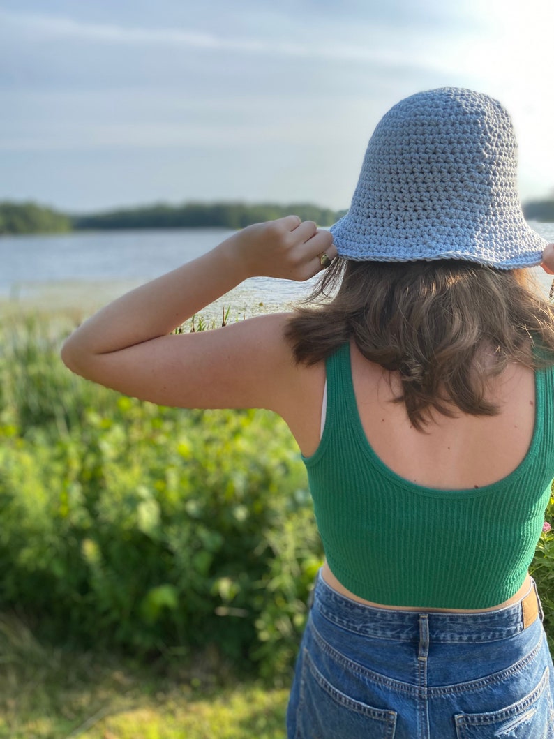 Bucket Hat // Crocheted Bucket Hat // Cotton Summer Hat image 3