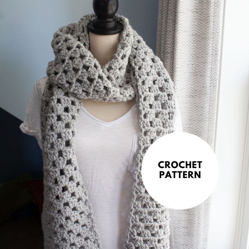 Crochet Pattern // The Burke Scarf // Instant Download image 1