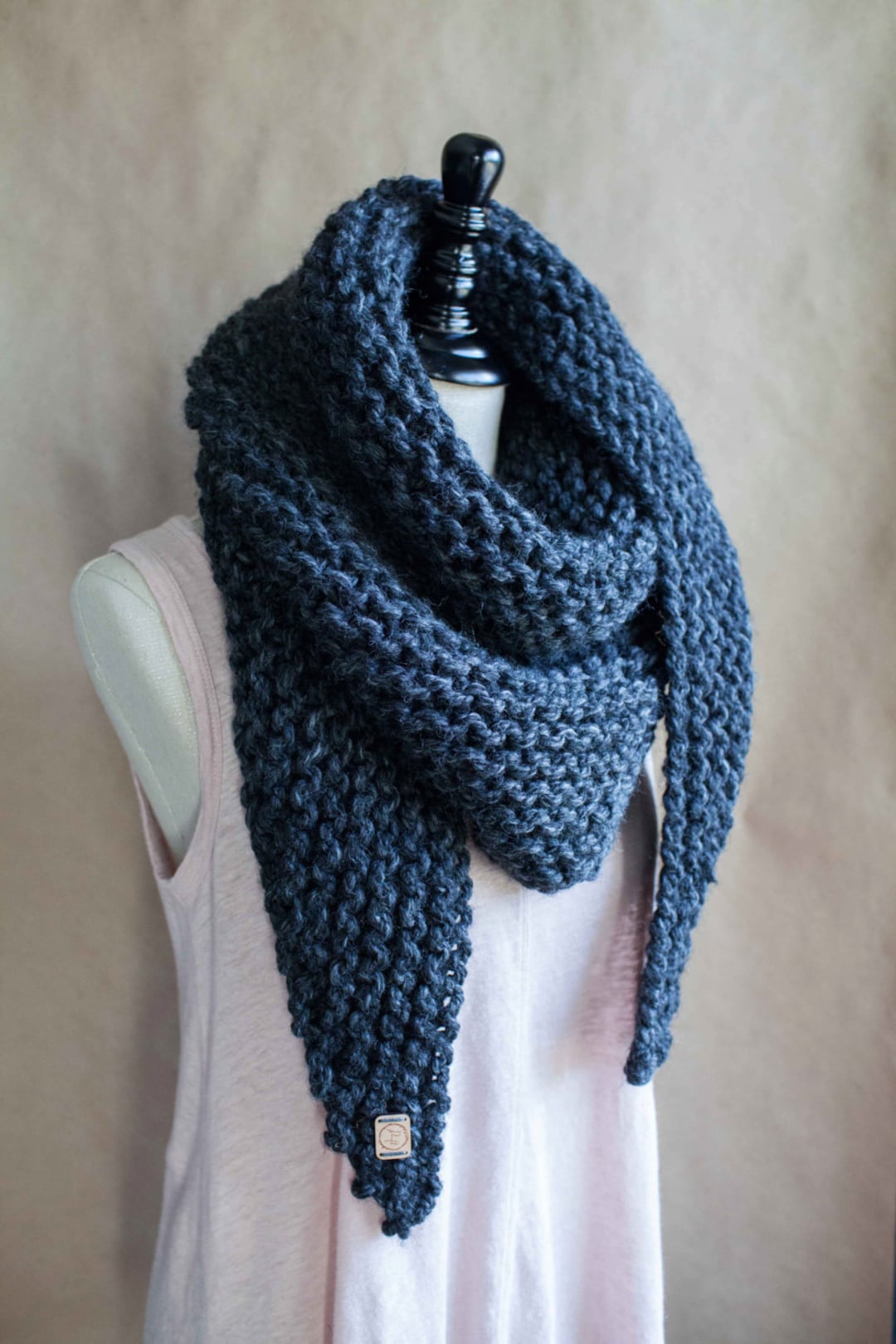 Chunky Knit Triangle Scarf // the Halifax // Knit Triangle Wrap // Knit