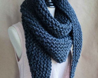 Chunky knit triangle scarf // the Halifax // knit triangle wrap // knit shawl // many color options