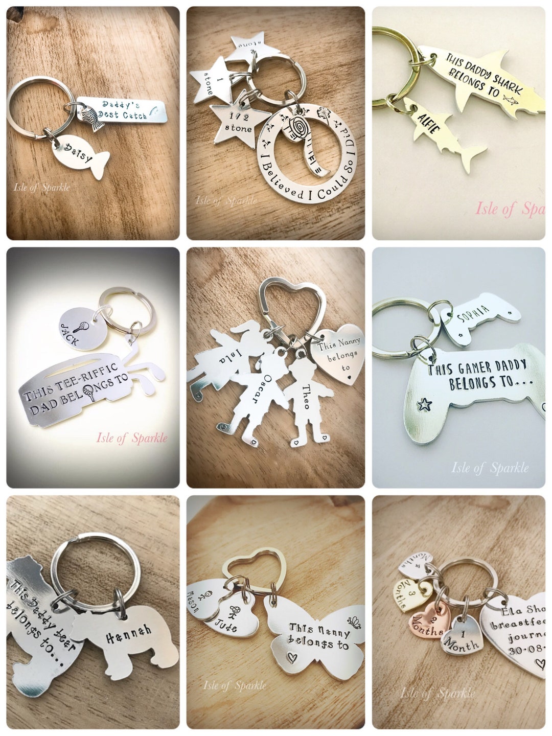 Hand Stamped TAGS ONLY to Add Onto an Existing Keyring Ordered Etsy