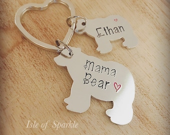 Mumma bear keyring, Mama bear, personalised bear Keyring, Mother’s Day Keyring, bear shaped Keyring, gift for mum, mummy, cute bear keyring.