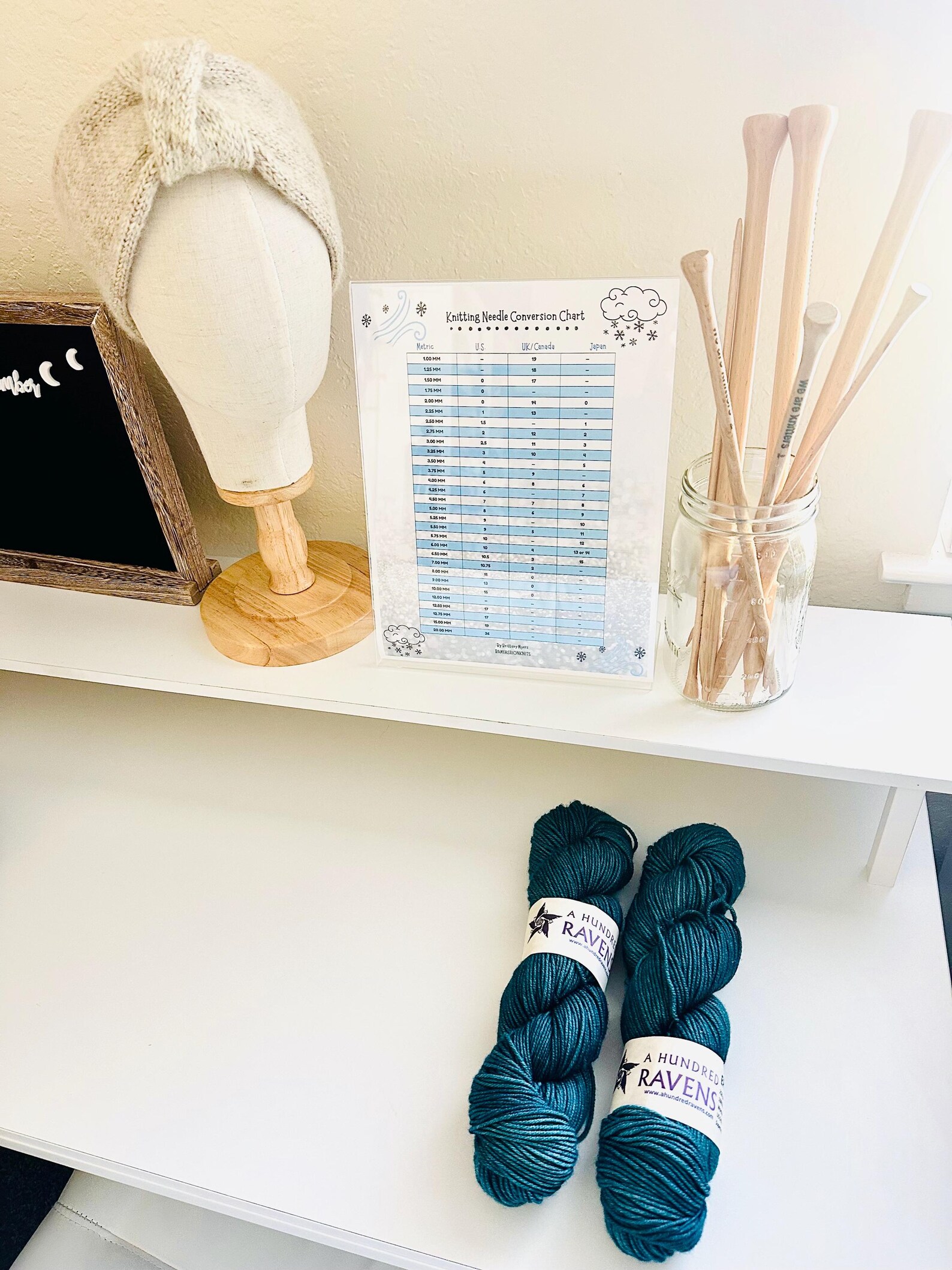 PDF, Knitting Needle Conversion Chart, Winter Theme, Print Out Option ...