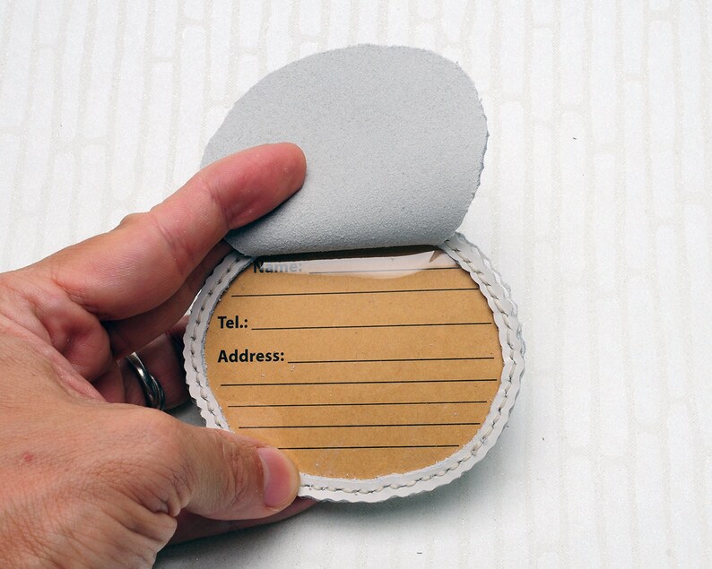 Dog Tag Perfect Gift for Dog Lover Bichon Frise Genuine Leather Cowhide Luggage Tag