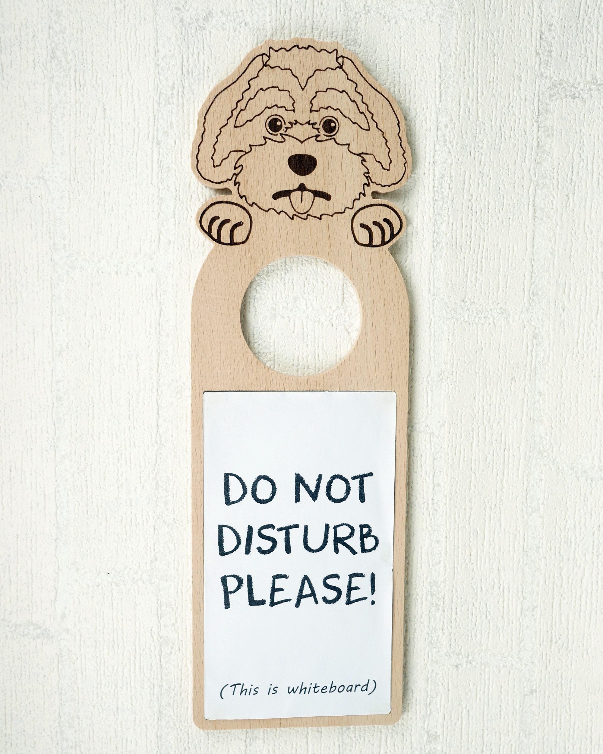 Poodle Wood Door Hanger DryErase Whiteboard Door Tag Etsy