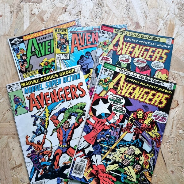 The Avengers Comics **Choose** from 5 Bronze Age Vintage Marvel Comics / Copper Age Comics