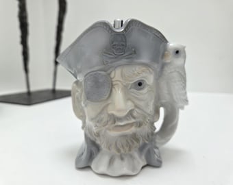 Encendedor de mesa vintage de cerámica con cabeza de pirata