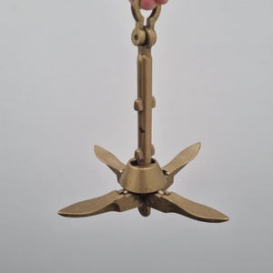 Vintage Brass Anchor / Folding Boat Anchor / Mid Century Modern Brass / Sailing / Nautical