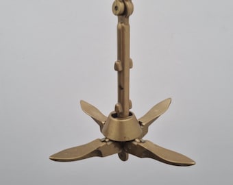 Vintage Brass Anchor / Folding Boat Anchor / Mid Century Modern Brass / Sailing / Nautical