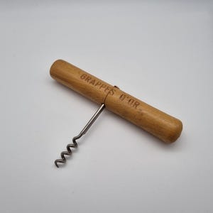 Vintage Corkscrew Laurent Siret Rochefort France / Grappes D&#39;or / Wooden Handle Corkscrew