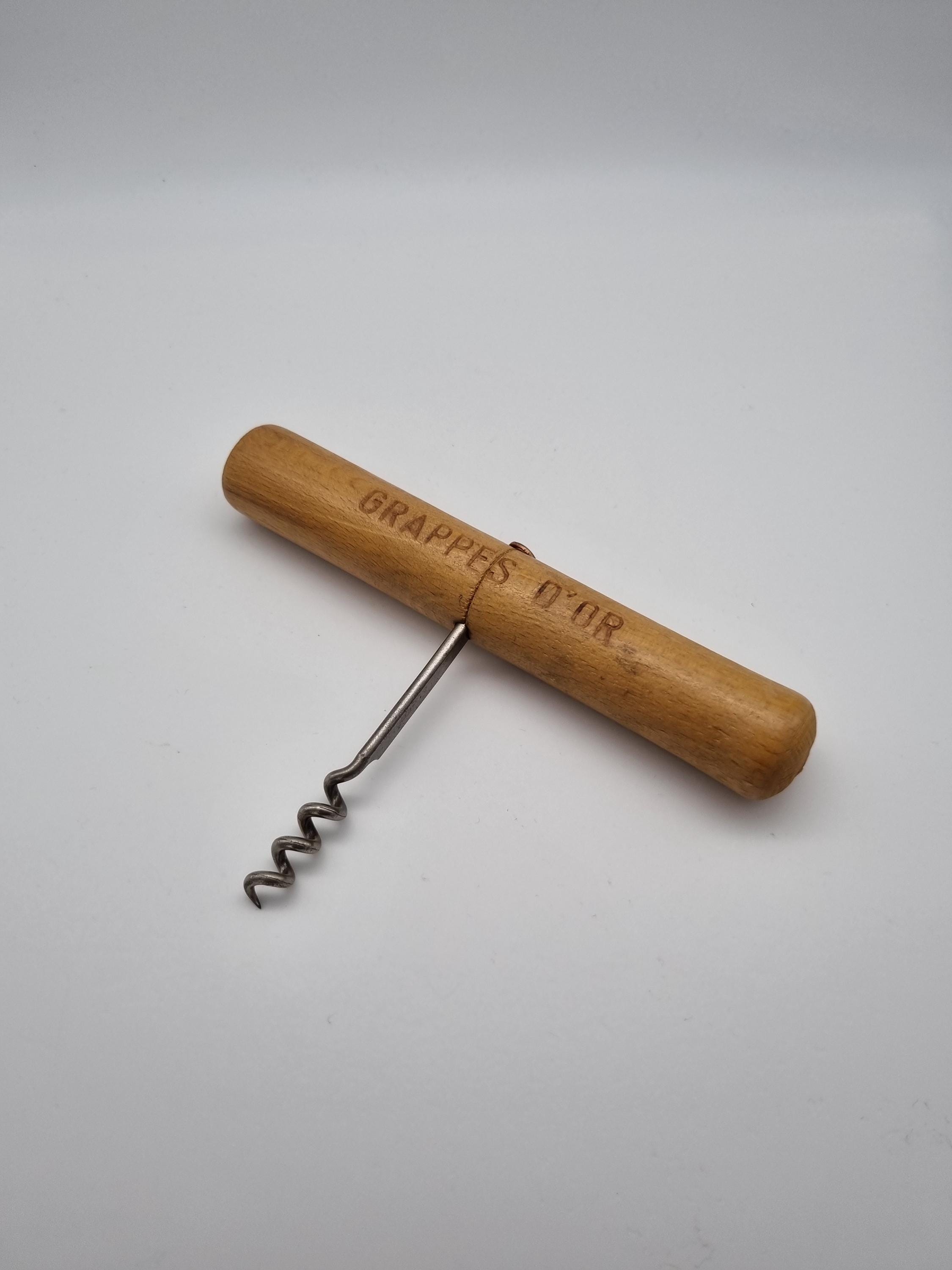 Vintage Corkscrew Laurent Siret Rochefort France / Grappes D'or / Wooden Handle Corkscrew