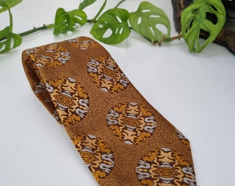 Tootal Vintage Men's Tie - Lovely Tie with Gold Circular Repeat Pattern