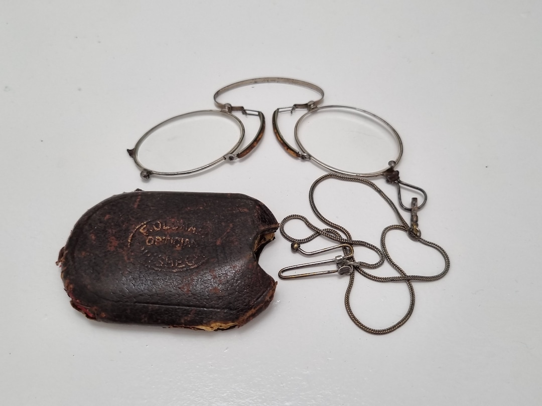 Antique Spectacles Folding Pince Nez Reading Glasses With Etsy
