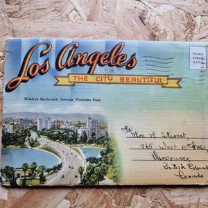 Pasta de fotos vintage de souvenir de Los Angeles - Conjunto de 18 fotos coloridas de L.A.