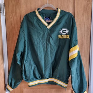 Vintage 90&#39;s Green Bay Packers Windbreaker / Size XL (18-20) / American Football Jacket / Pullover