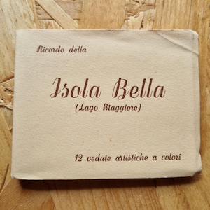 Isola Bella, Lago Maggiore Italie Photos vintage - lot de 12 livrets de photos couleur souvenir / vraies photographies / instantanés