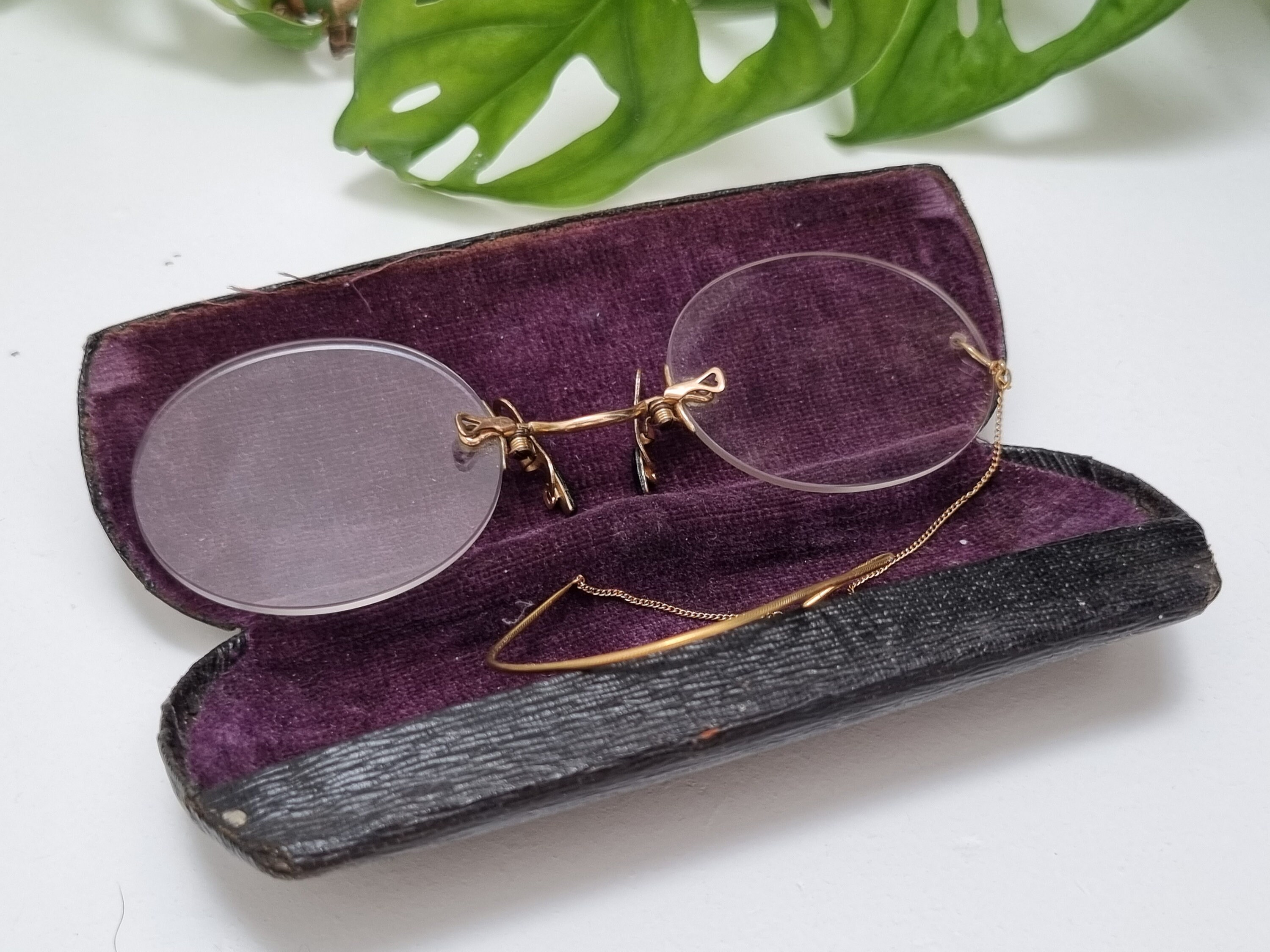 C W Dixey Pince Nez Stunning Antique Rimless Reading Glasses / Etsy