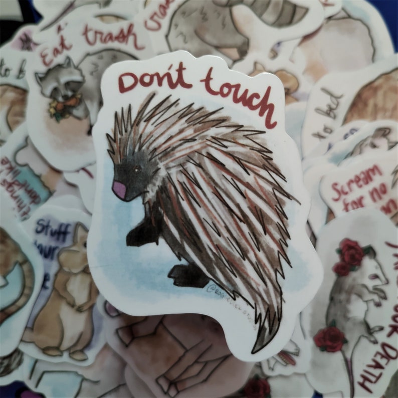 Aspirational Animal Stickers Waterproof Porcupine