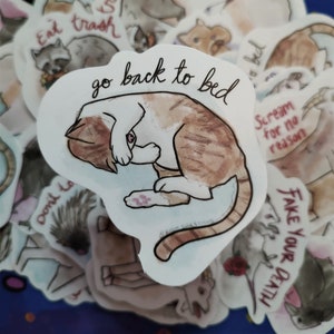 Aspirational Animal Stickers Waterproof Cat