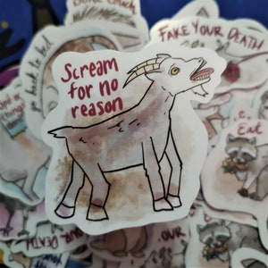 Aspirational Animal Stickers Waterproof Goat