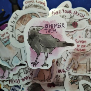 Aspirational Animal Stickers Waterproof Crow