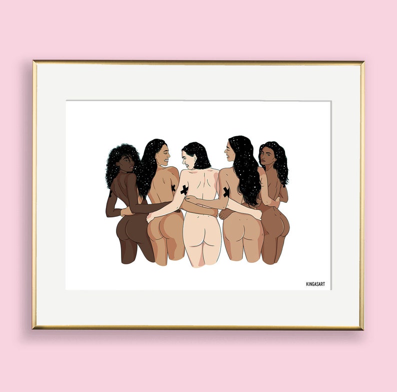 Women Supporting Women Limited Edition Art Print Recycled Paper Girl Power Body Positive image 1