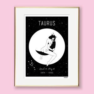 Zodiac Prints Limited Edition Art Print Gerecycled Papier Hemels Horoscoop Spiritueel afbeelding 2