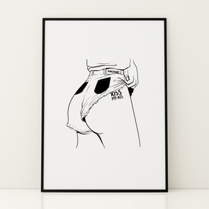 Kiss My A** - Impressão artística, pôster, ilustração digital