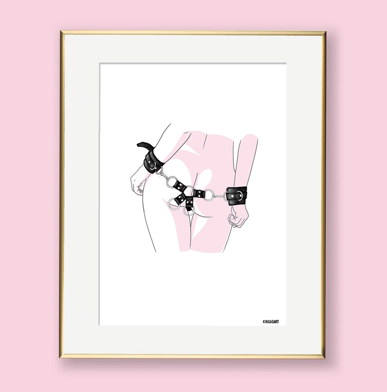 Leather Handcuffs Print Limited Edition Art Print Recycled Paper Subtle Colours image 1