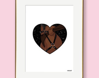 Curvy - Limited Edition Art Print - Recycled Paper - sexy lingerie