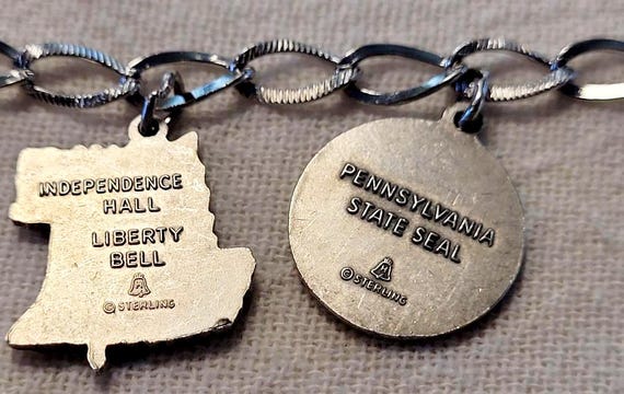 America250 For the Love Of Pennsylvania; Pennsylvania History; Vintage Sterling Silver Charm Bracelet; View 5