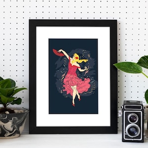 Flamenco Dancer – Spanish Dance Poster – Baile Flamenco Illustration – Elegant Movement Wall Art – Bold Feminine Artwork – Instant Download