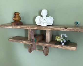 Vintage biplane shelf