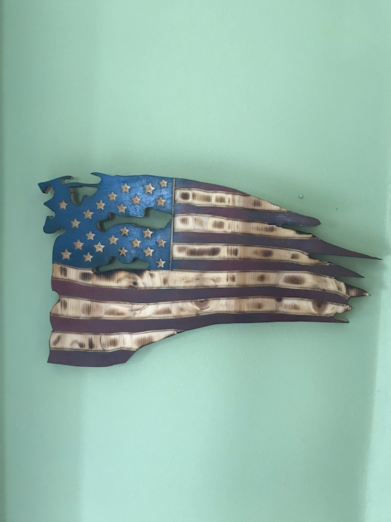 War torn weathered flag