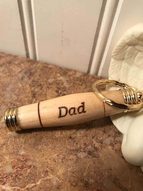 Engraved toothpick holder keychain