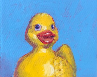 Rubber Ducky! A print of an original painting by Greta Watkins