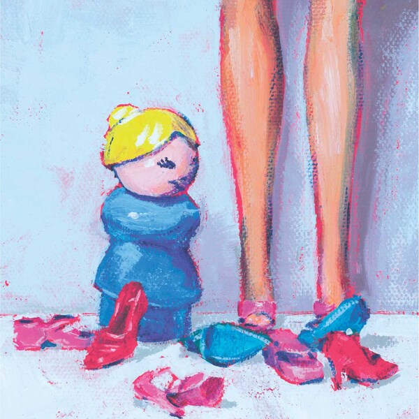 Shoe Envy- Matted print of an original acrylic painting by Greta Watkins