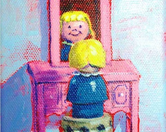 Can't Wait to Grow Up! Matted print of an original acrylic painting by Greta Watkins