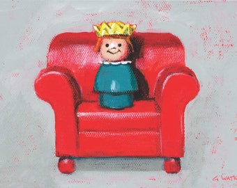 Such a Princess! Matted print of an original acrylic painting by Greta Watkins