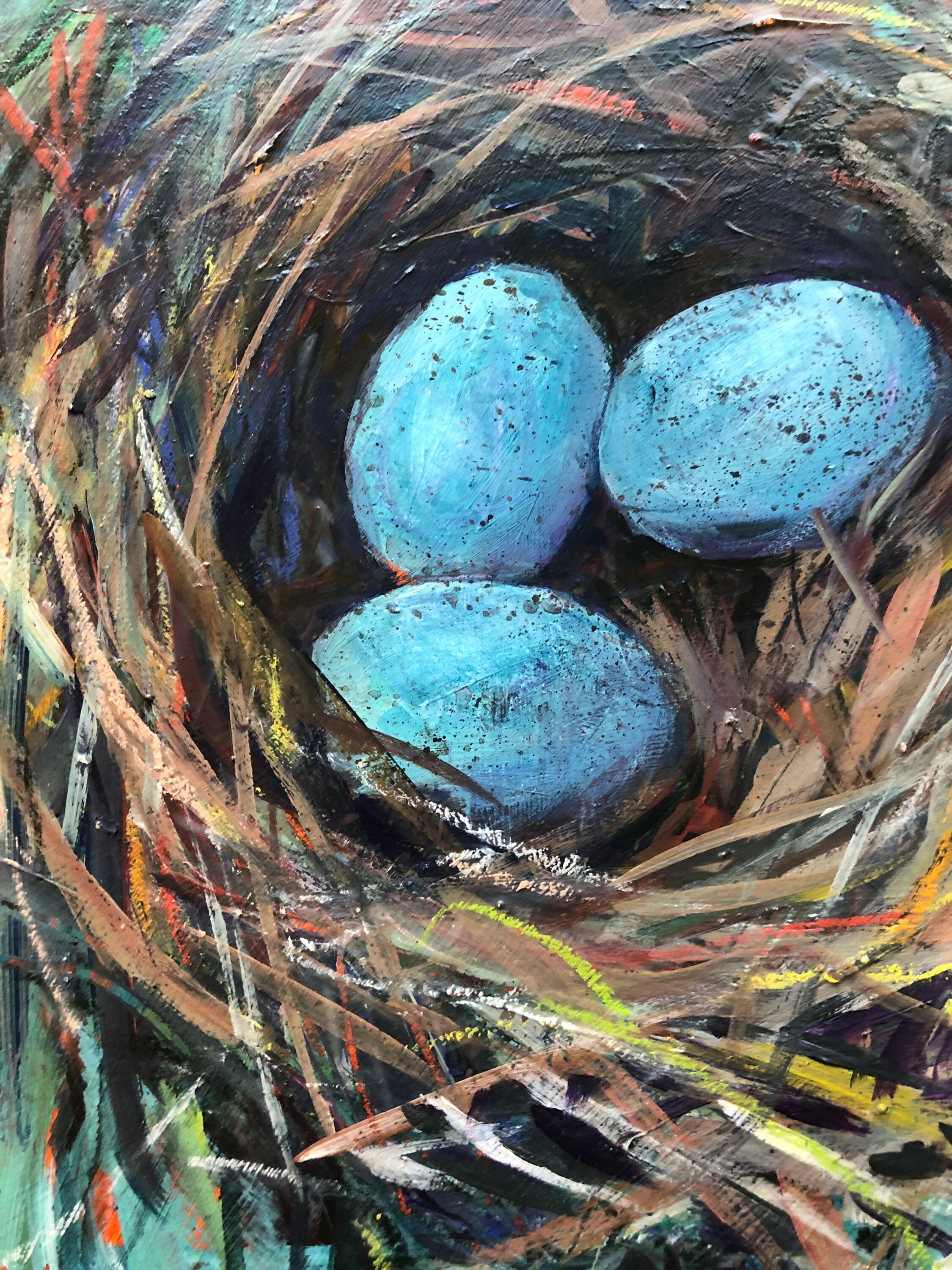 Birds Nest an original painting by Greta Watkins Etsy