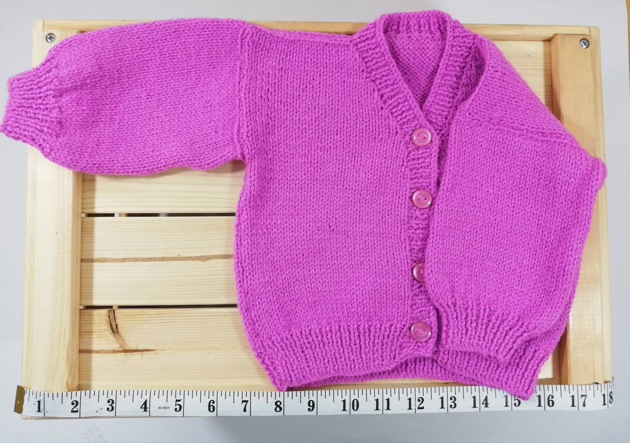 Raspberry Pink Baby Cardigan 69 months Etsy